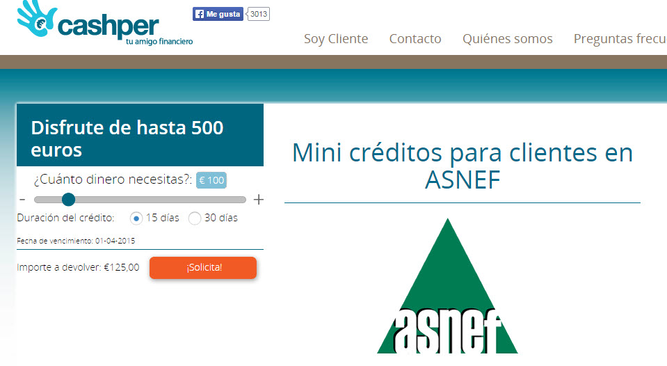 prestamos personales con asnef solo nomina creditos