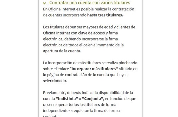 cuenta on bankia dos titulares