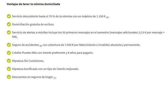 cuenta on bankia nominas