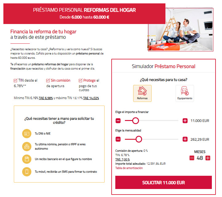 credito proyecto cofidis